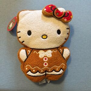 Hello Kitty Gingerbread Frosted Sugar Cookie Pillow RARE Sherpa NWT  15” Tall
